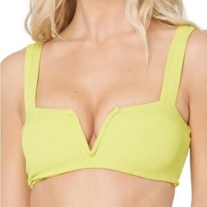 L*SPACE Lee Lee Ribbed Bikini Top in Apple Green Size XS NWOT!